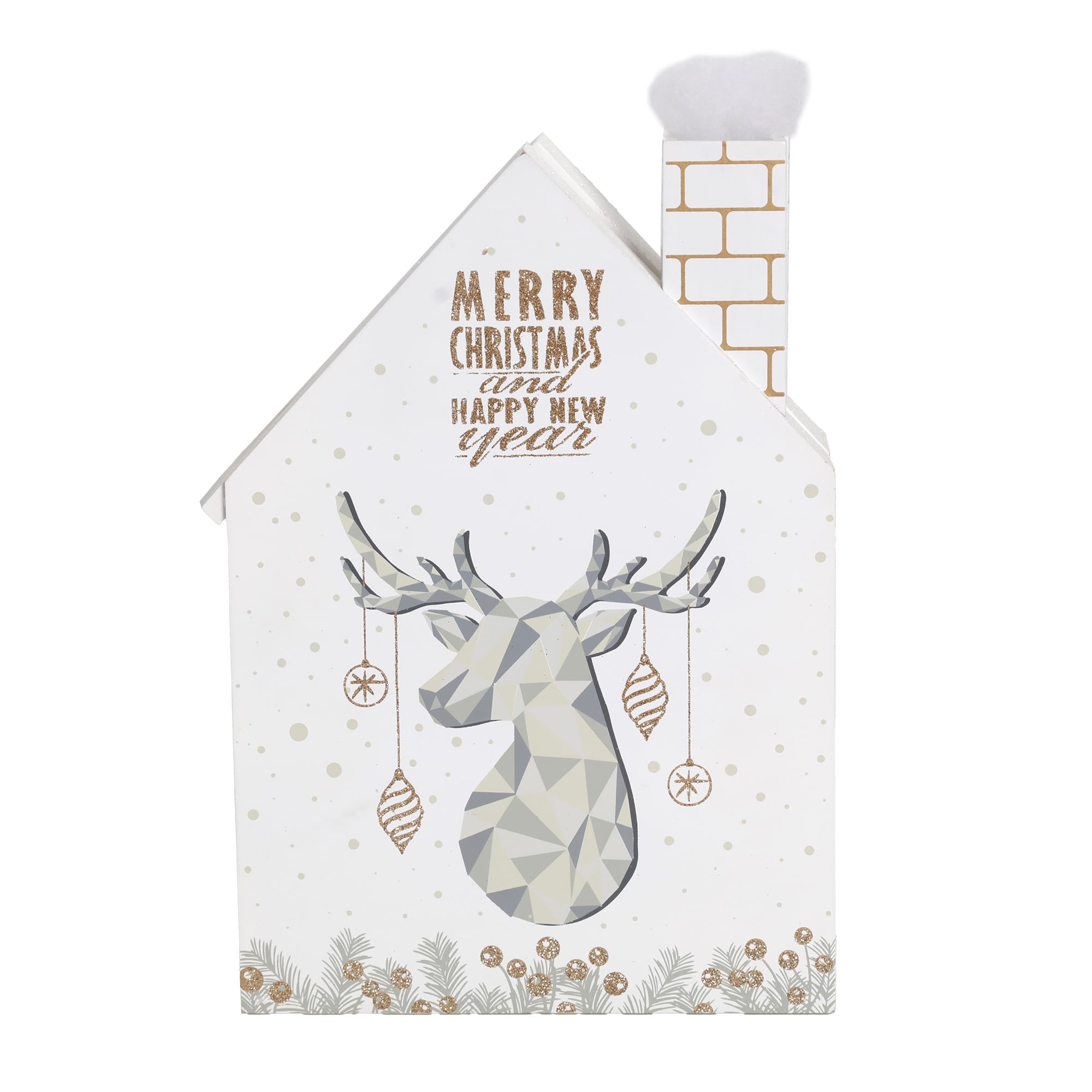Wooden Christmas Advent Calendar House with 24 Drawers & LED Lights - Holiday Countdown Calendar for Christmas Decorations 2023, Candy Storage Box (White Forest) - Perfect for Home, Office & Gift Giving