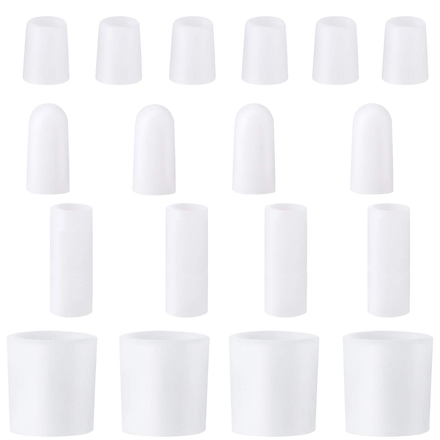 18-Piece Gel Toe Protectors for Corns & Blisters Relief - 3 Sizes Soft Silicone Toe Sleeves for Pain Prevention - Cushion Calluses, Protect Toes & Fingers from Rubbing (Small/Medium/Large) - Ideal for Running, Hiking & Tight Shoes