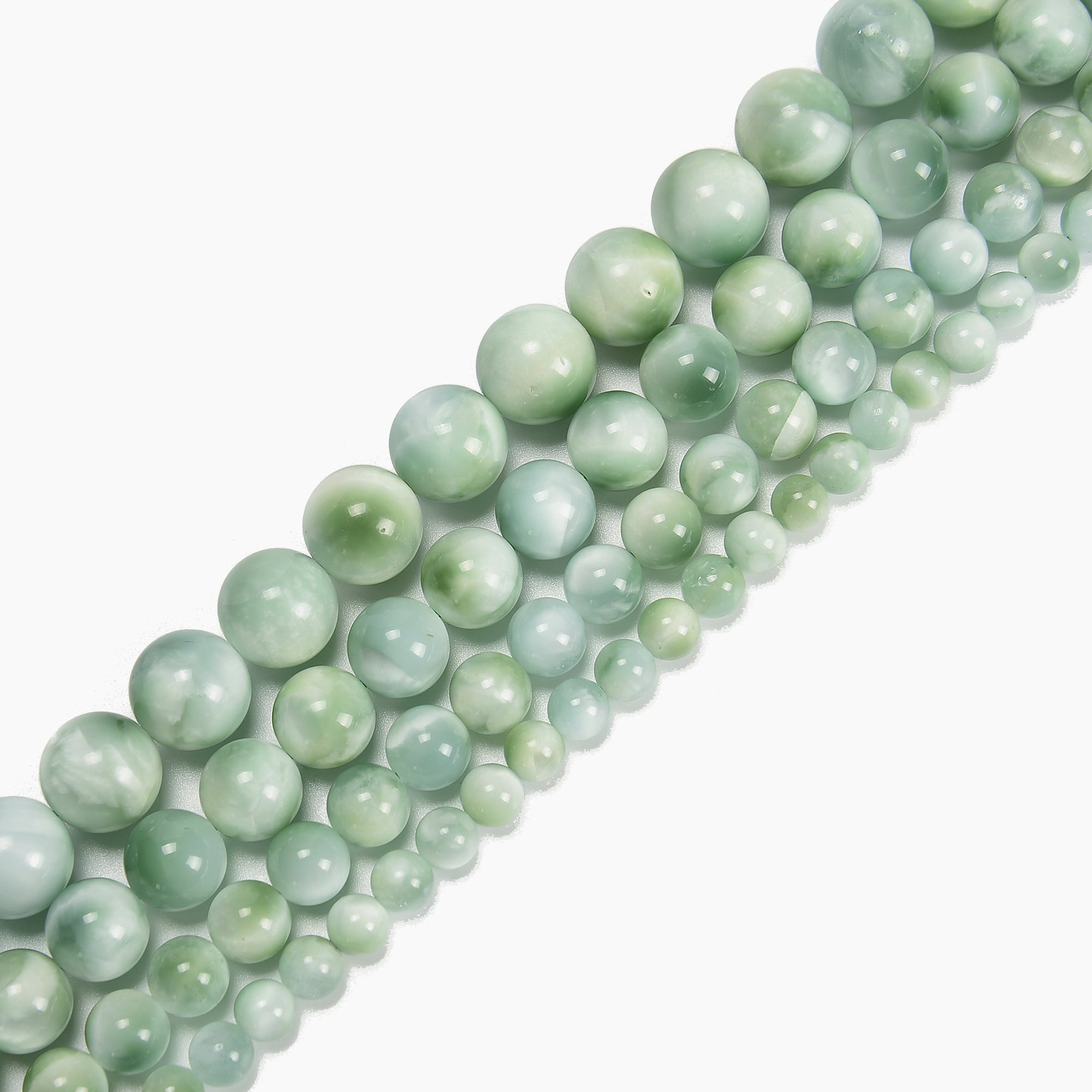 Iridescent Yellow Green Moonstone Smooth Round Beads 4mm-15.5mm for Jewelry Making - DIY Necklace, Bracelet & Earrings - 15.5 Inch Strand