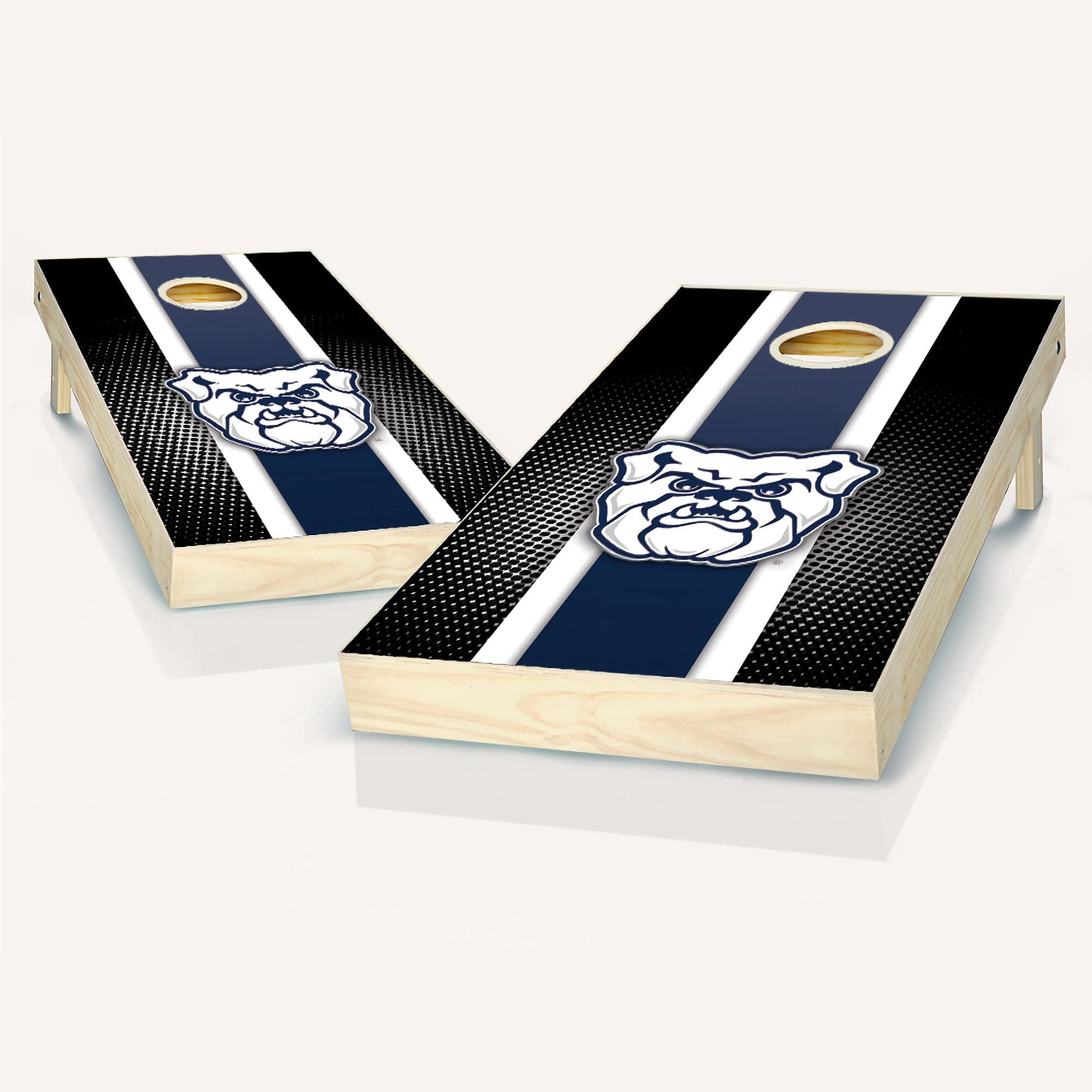 Premium Butler Striped Cornhole Game Set - 2 Wooden Boards & 8 Bean Bags for Outdoor Lawn Games, Tailgating, Backyard Parties and BBQ Events