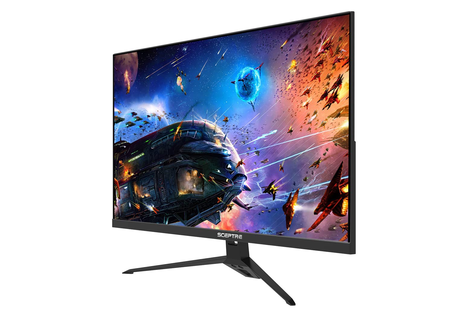 Sceptre 27-inch IPS Gaming Monitor - 165Hz Refresh Rate, DisplayPort & HDMI, 300 Lux, Built-in Speakers, Machine Black (E278B-FPT168) - Perfect for Esports, Streaming & Home Office Setup