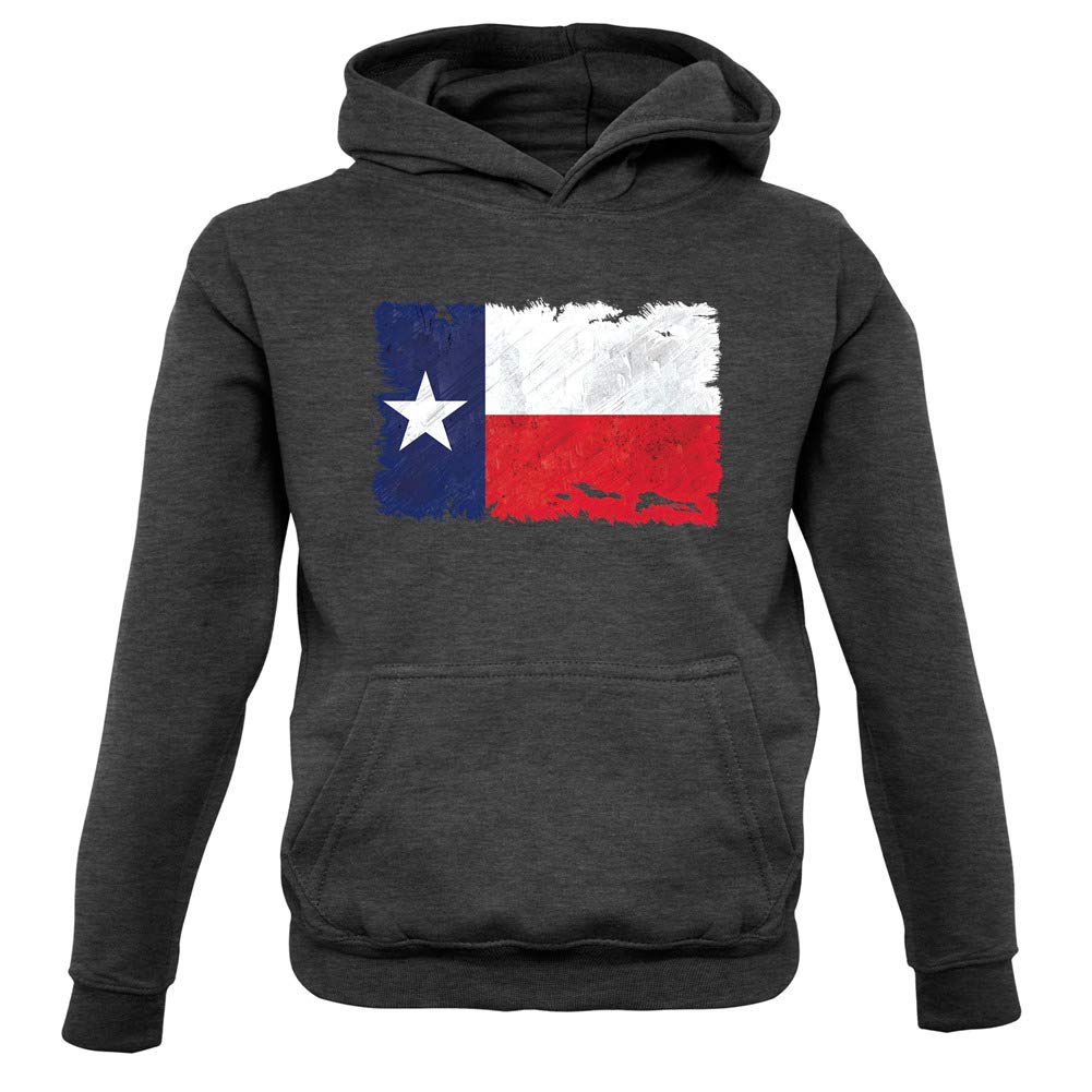 Texas Grunge Style Flag Pullover Hoodie for Kids - Soft & Comfortable Children's Hooded Sweatshirt - Perfect for Casual Wear, School & Outdoor Activities