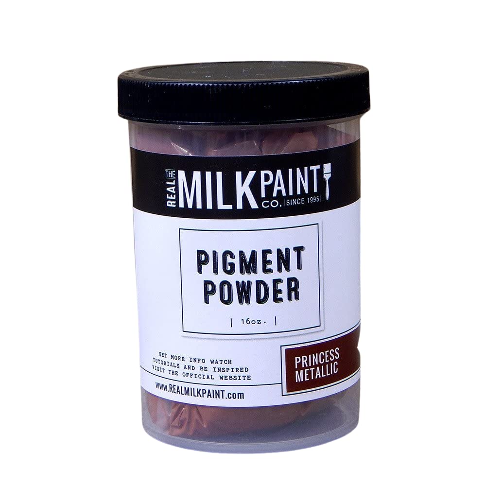 Real Milk Paint Pigment Powder - 16oz Metallic Princess Mica Powder for Epoxy Resin, Concrete, Wood Putties, Plaster & Plastic Resins | DIY Crafts, Furniture Restoration & Art Projects