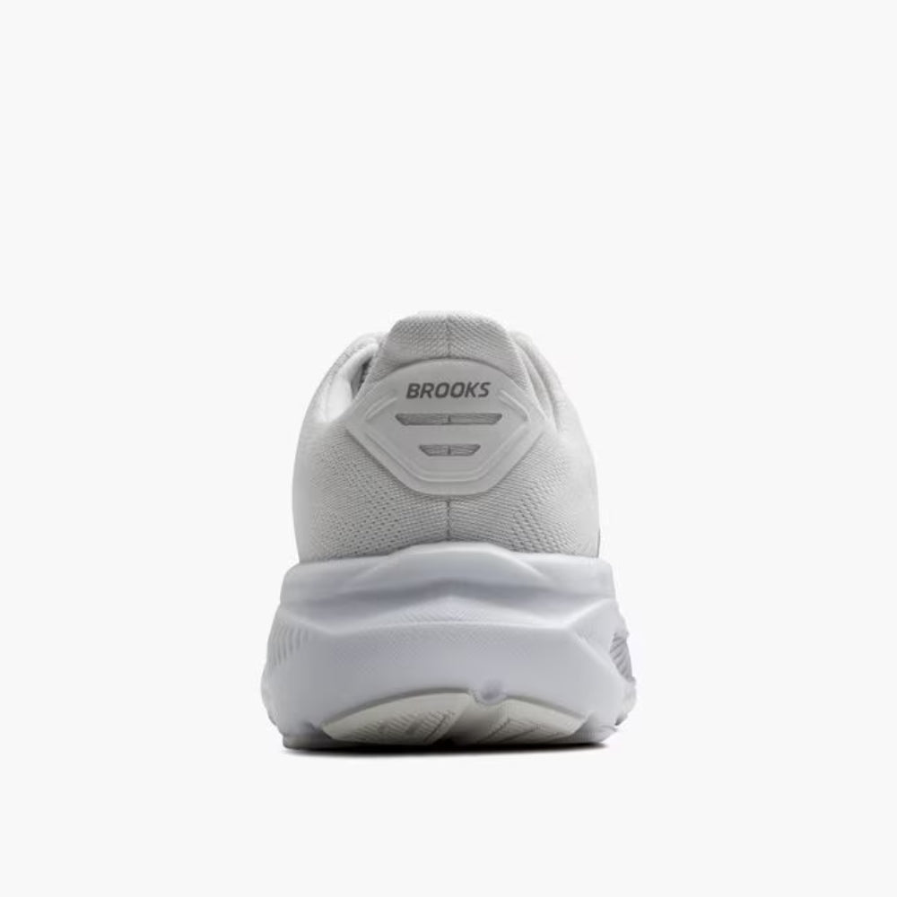 Brooks Women's Ghost 17 Running Shoes - White/White/Grey - Lightweight Cushioned Sneakers for Road Running, Jogging & Gym Workouts