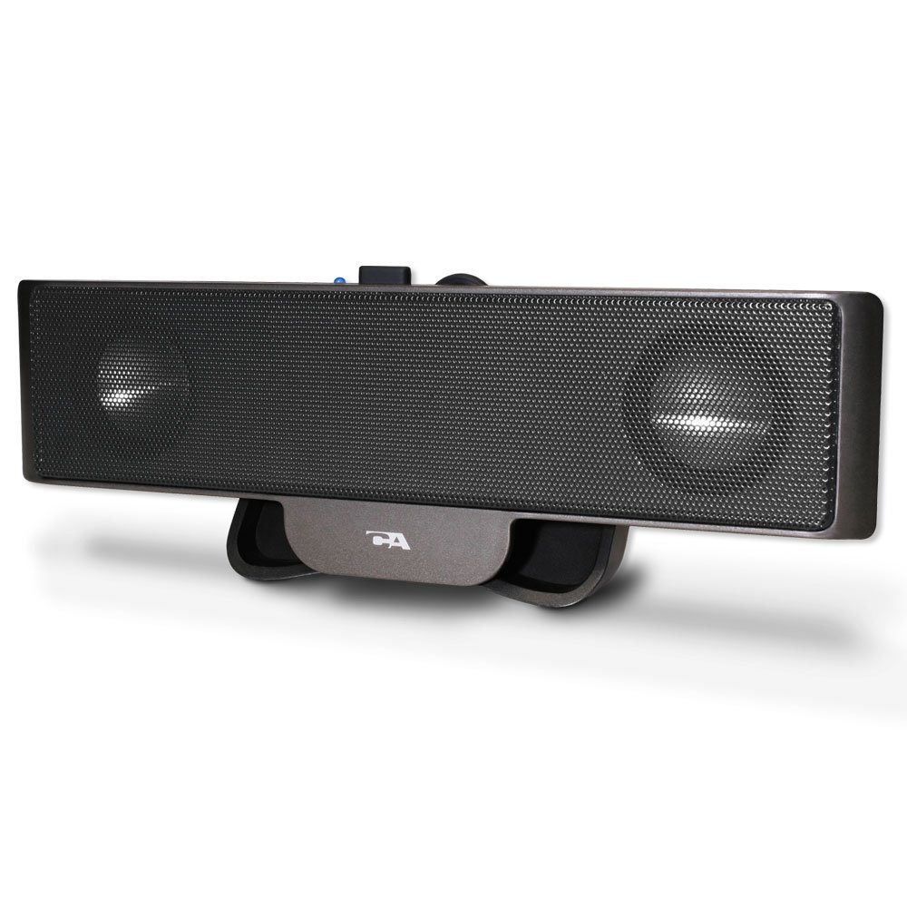 Cyber Acoustics CA-2880 Portable USB Laptop Speaker - Compact Travel Computer Soundbar with Clear Audio for Work, Gaming & Movies (Black)