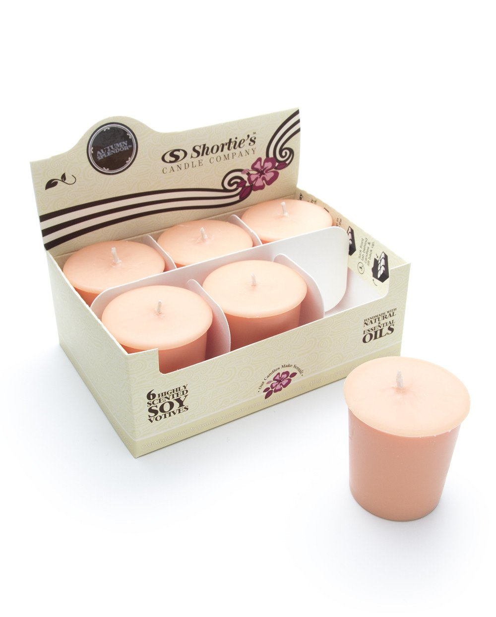 Autumn Splendor Soy Votive Candles - Natural Fragrance Scented, 6-Pack Orange Votive Candle Refills - Holiday & Christmas Decor, Home Fragrance, Table Centerpiece, Gift Idea for Thanksgiving & Winter Celebrations