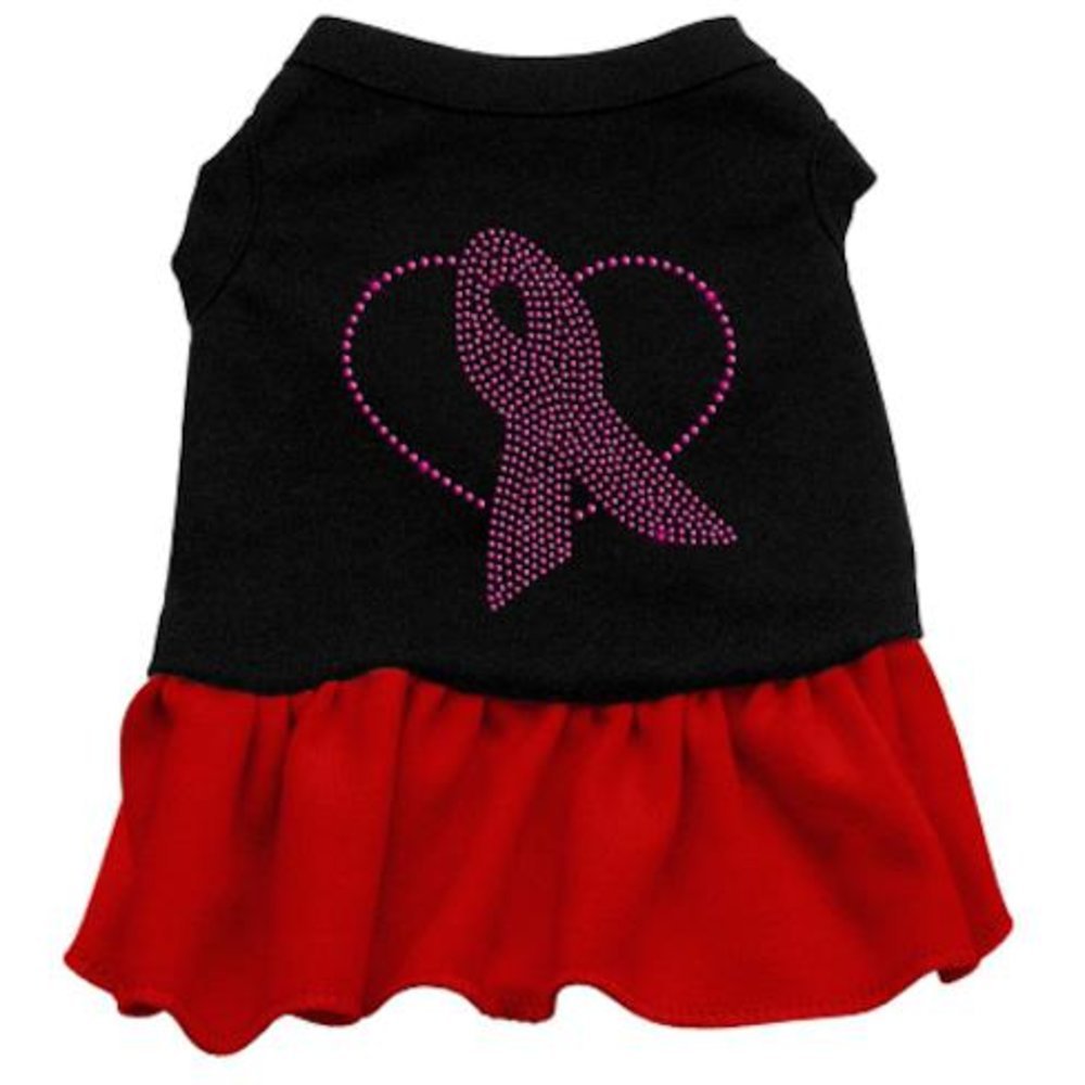 Elegant Black Rhinestone Dress with Pink Ribbon & Red Accents - Size 14 | Perfect for Evening Parties, Prom Nights & Special Occasions