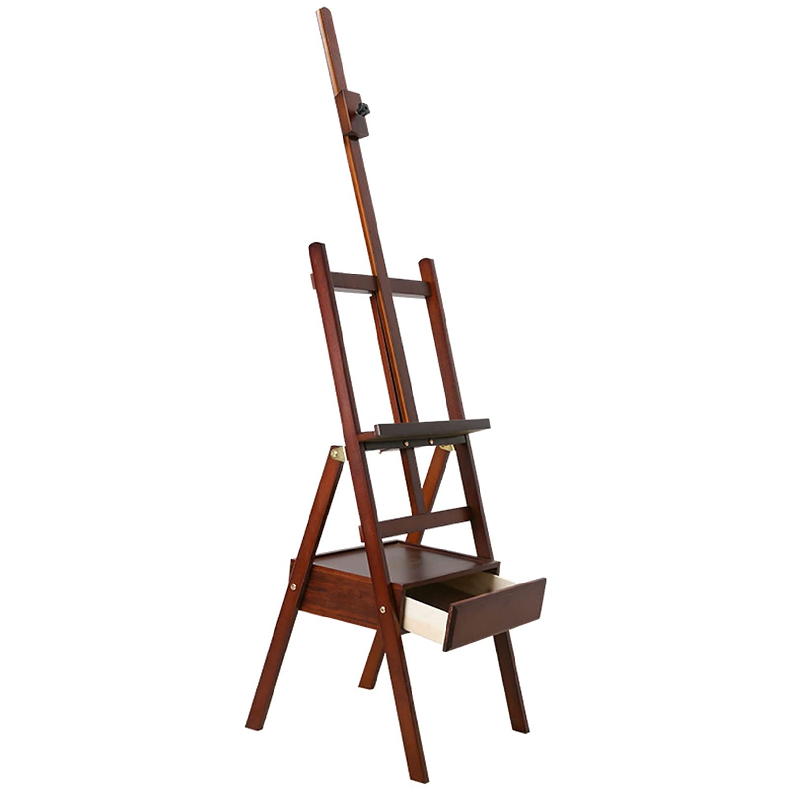 Professional THj Oil Painting Easel with Storage Drawer - Adjustable Artist Easel Stand for Students & Adults - Sturdy Walnut/Black Display Stand for Canvas Painting - Perfect for Home Studio, Classroom & Art Exhibitions