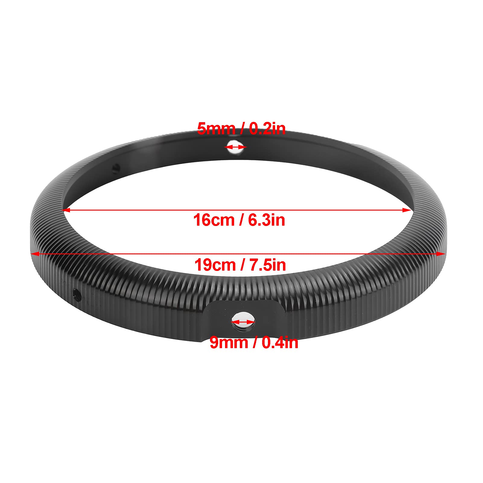 7in CNC Aluminum Alloy Motorcycle Headlight Trim Ring - Durable Headlamp Guard Visor Cover for Harley, Honda, Yamaha - Perfect for Night Riding & Off-Road Adventure Accessories