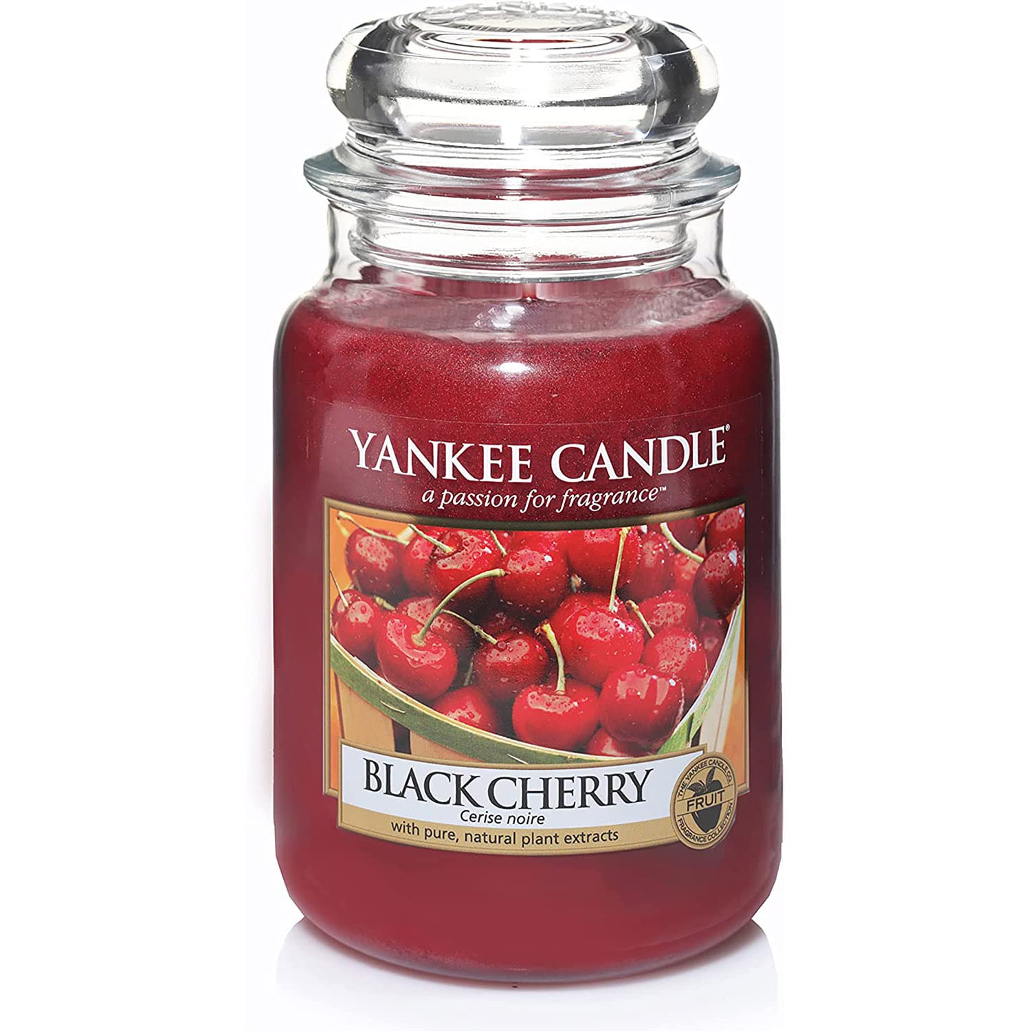 Yankee Candle Black Cherry Scented Large Jar Candle - 22oz Single Wick, 110+ Hours Burn Time for Home, Office & Relaxation