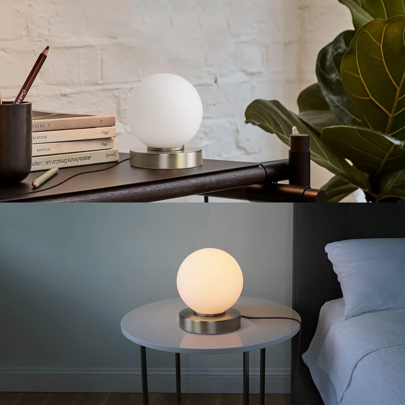 LED Desk Lamp with Eye-Caring Glass Shade - Dimmable 3-Color Changing, 10 Brightness Levels, Memory Function - Perfect for Reading, Study, Office & Nightstand Use