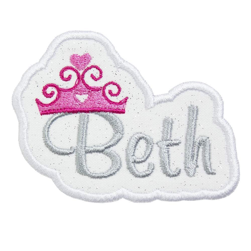 Personalized Princess Crown Name Patch - Sew On or Iron On Custom Embroidered Patch for Kids Costumes, Dress Up, Halloween & Birthday Parties