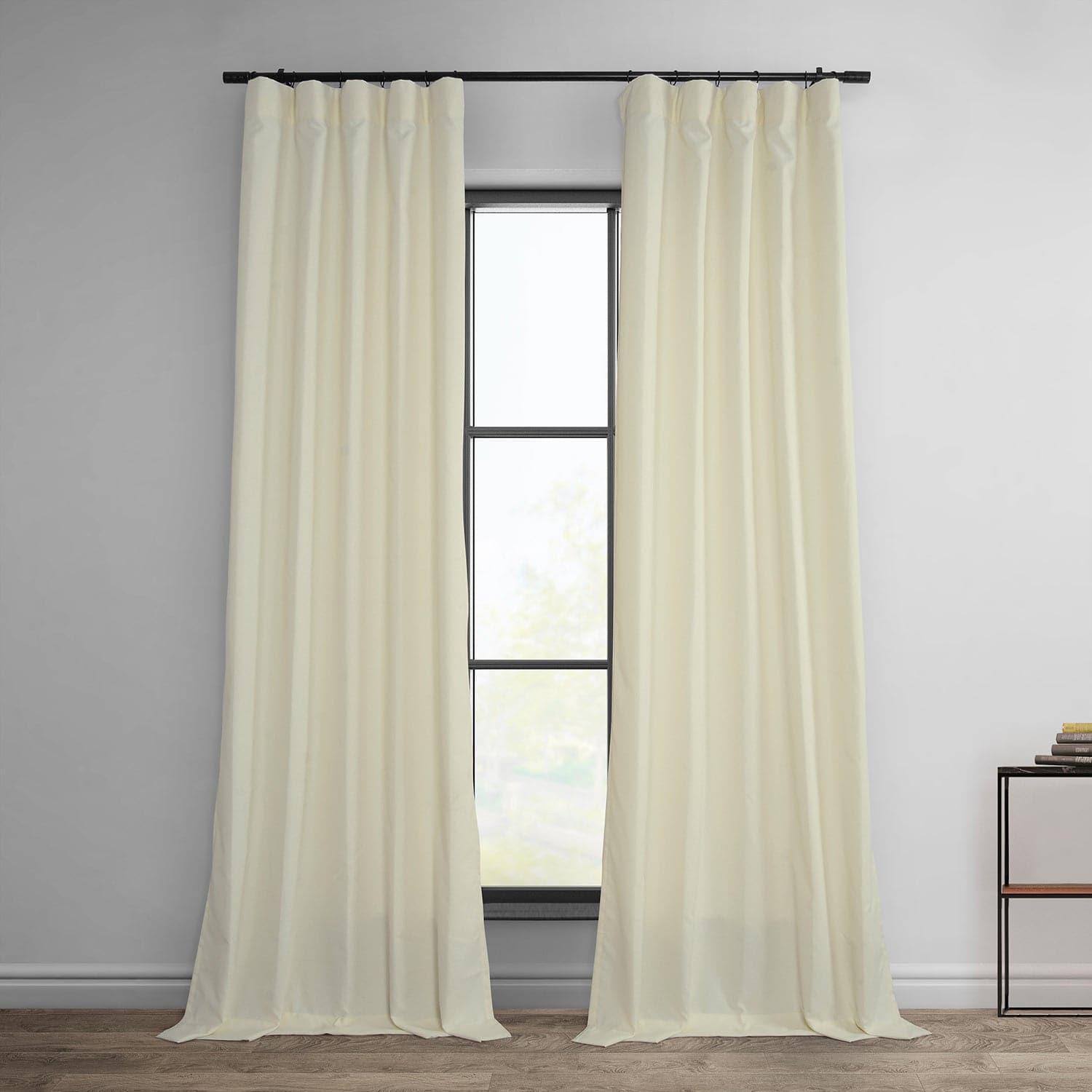 Ivory Dobby Linen Curtains for Living Room - Light Filtering Window Drapes, Elegant Home Decor for Bedroom & Dining Room