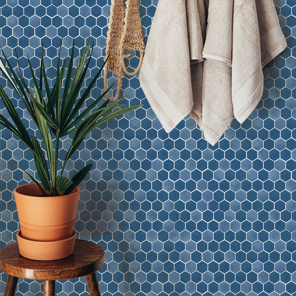 Hexagon Tile Peel and Stick Wallpaper - Self-Adhesive Removable Wallpaper for Kitchen, Bathroom, Bedroom Decor - Easy DIY Home Renovation Backsplash & Accent Wall
