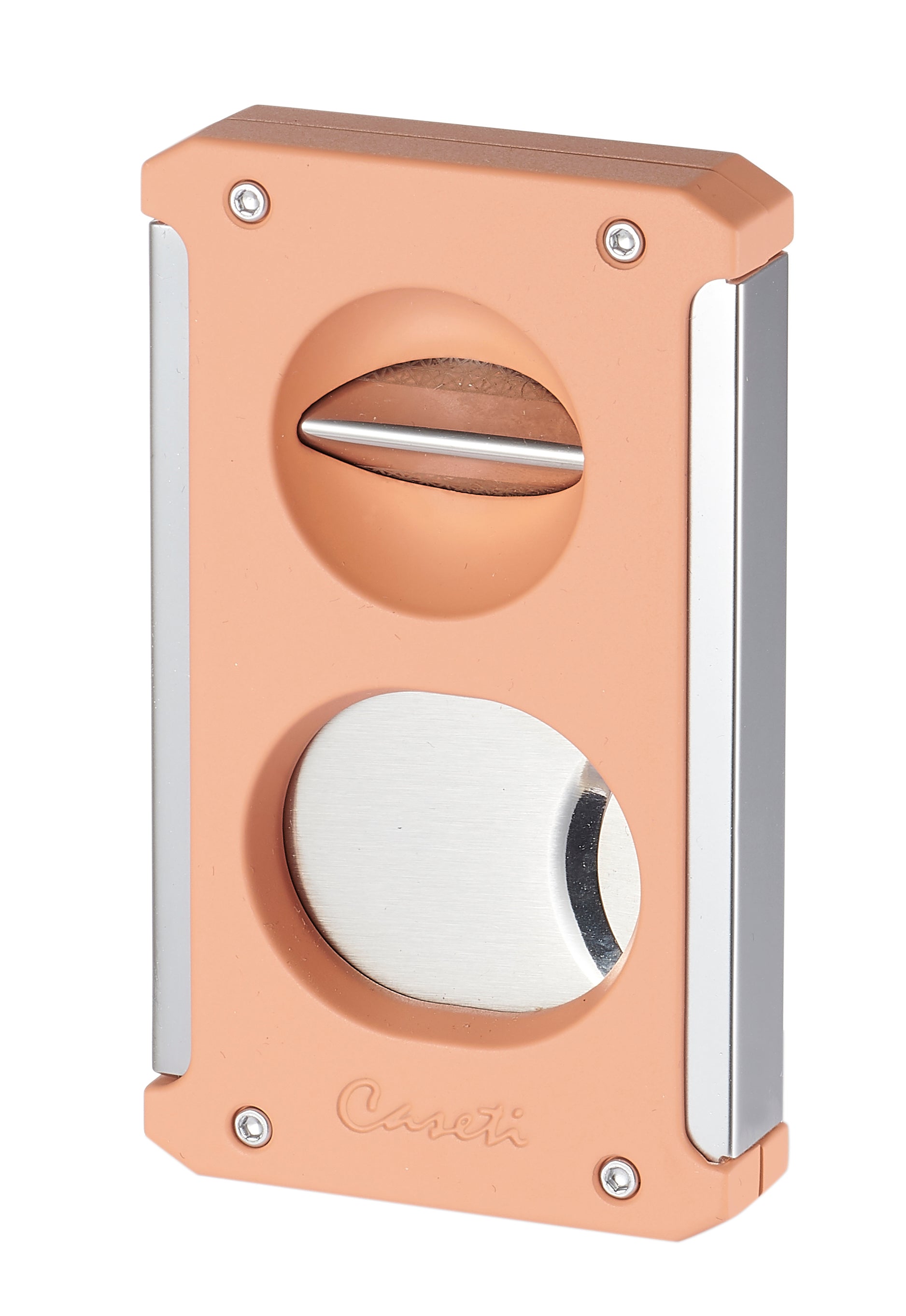 Premium Caseti Trident 3-in-1 Cigar Cutter with Salmon Design - Perfect for Cigar Aficionados, Gifts & Special Occasions