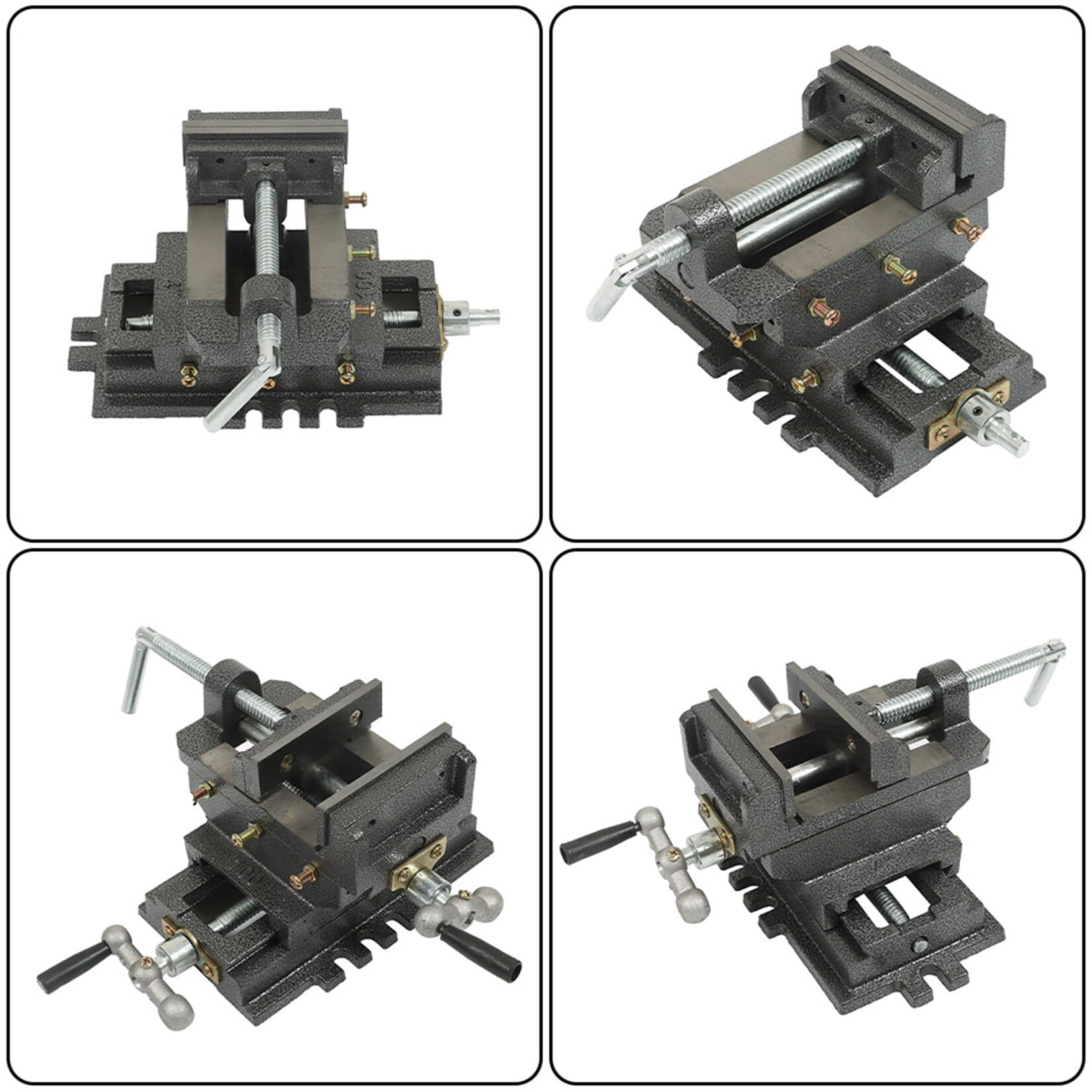 4 Inch Heavy Duty Cross Slide Drill Press Vise - Benchtop X-Y Compound Vise for Milling Machine & Mechanical Equipment - Precision Metalworking & Woodworking Tool - Black