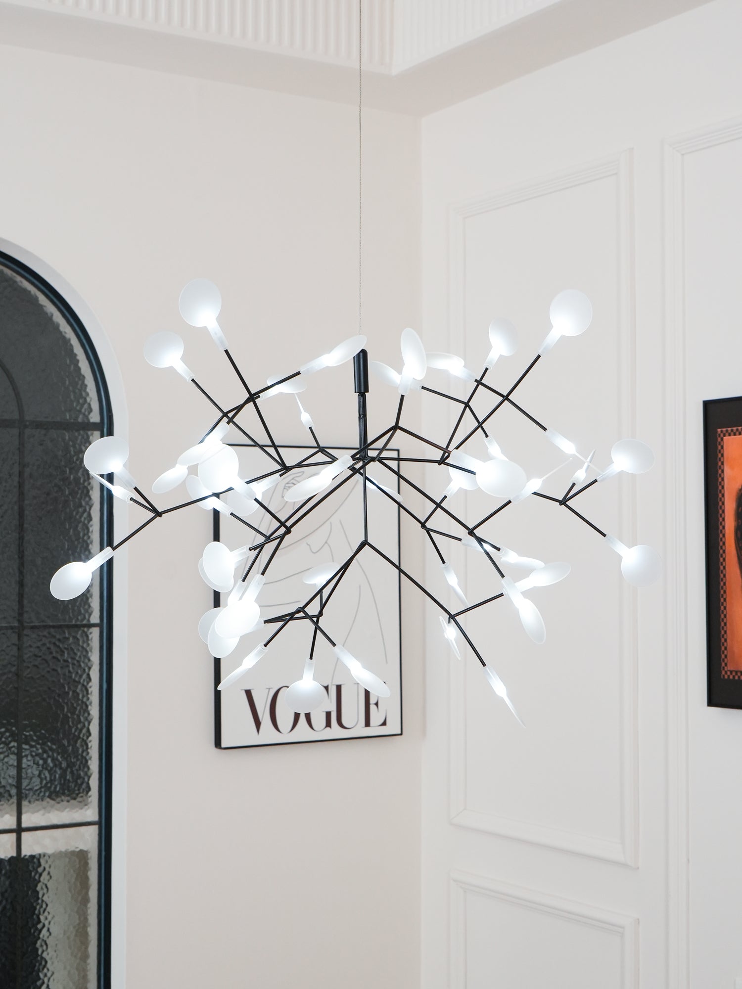 Elegant Black Firefly LED Chandelier - Modern Crystal Ceiling Light Fixture for Dining Room, Bedroom & Living Room Decor