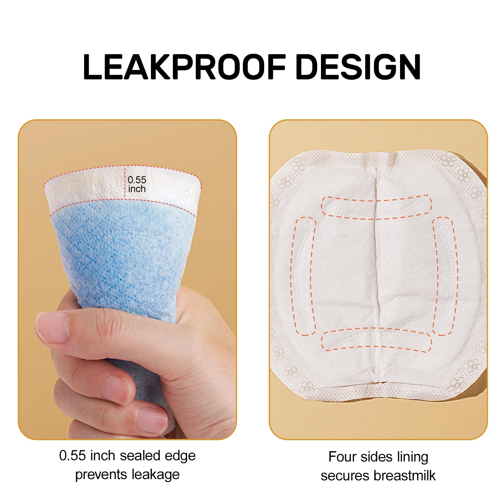 NCVI Disposable Nursing Pads - Super Absorbent & Leakproof Breast Pads for Breastfeeding Moms (120 Count) | Ultra Soft, Thin & Comfortable Nipple Pads | Essential Postpartum Care for Nursing Mothers at Home or Work