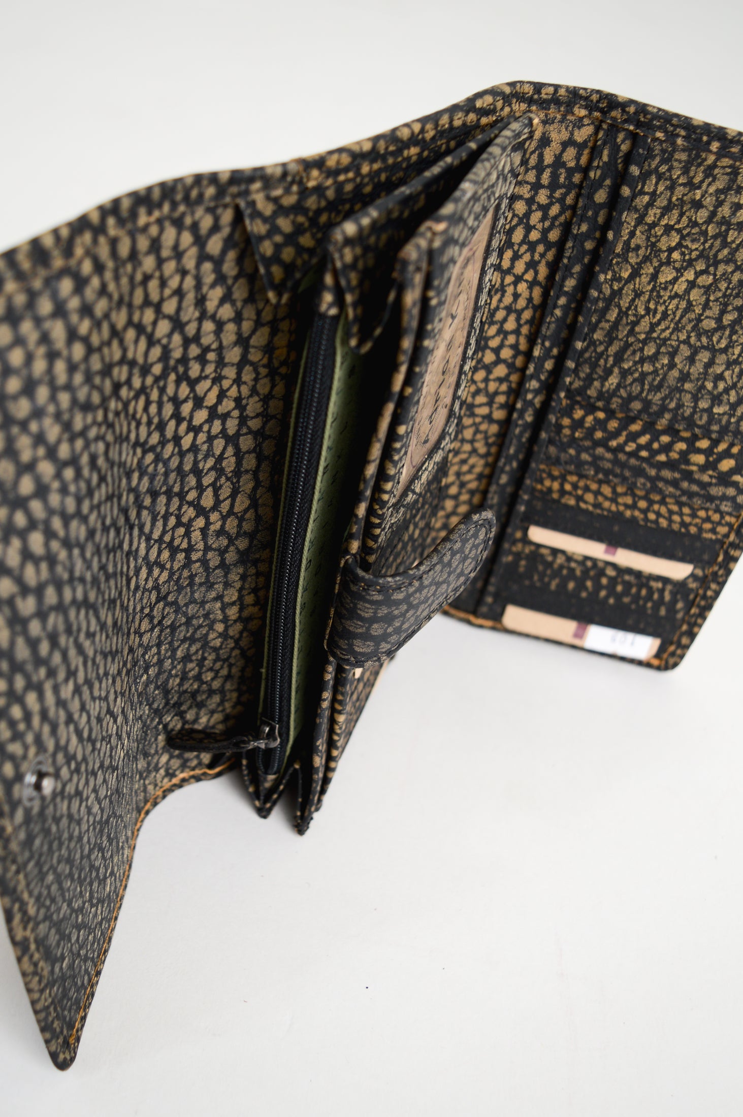 Adrian Klis 105 Genuine Leather Ladies Wallet with Panther Print - Stylish Women's Clutch for Everyday Use, Parties & Travel