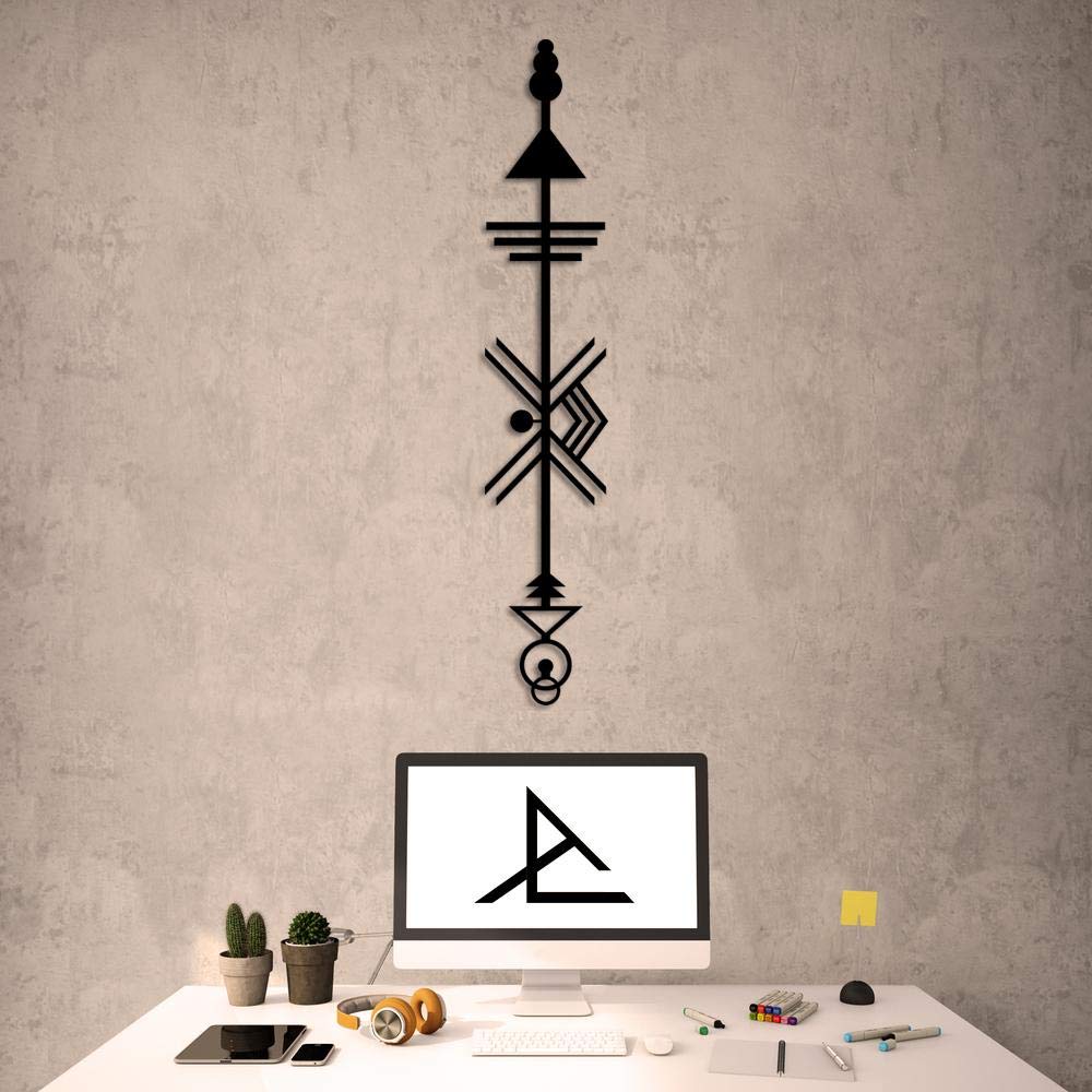 Native American Inspired Metal Wall Art - Handcrafted Decorative Sculpture for Home & Office (42.5x7.87 Inches) - Perfect for Living Room, Bedroom & Workspace Decor