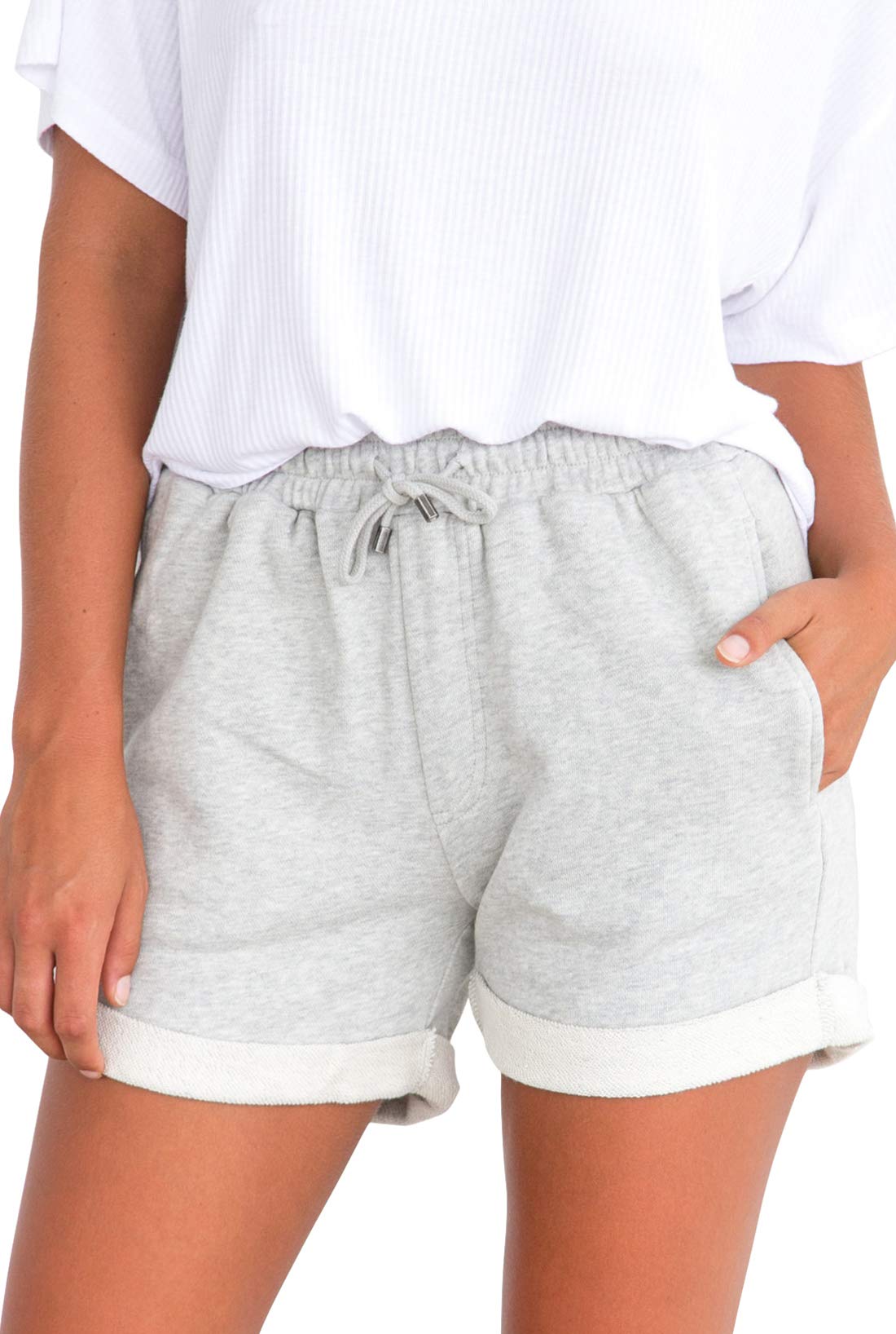 Women's High Waist Workout Shorts - Stretchy Drawstring Lounge Sweatpants for Gym, Running & Yoga | Comfortable Activewear for Women