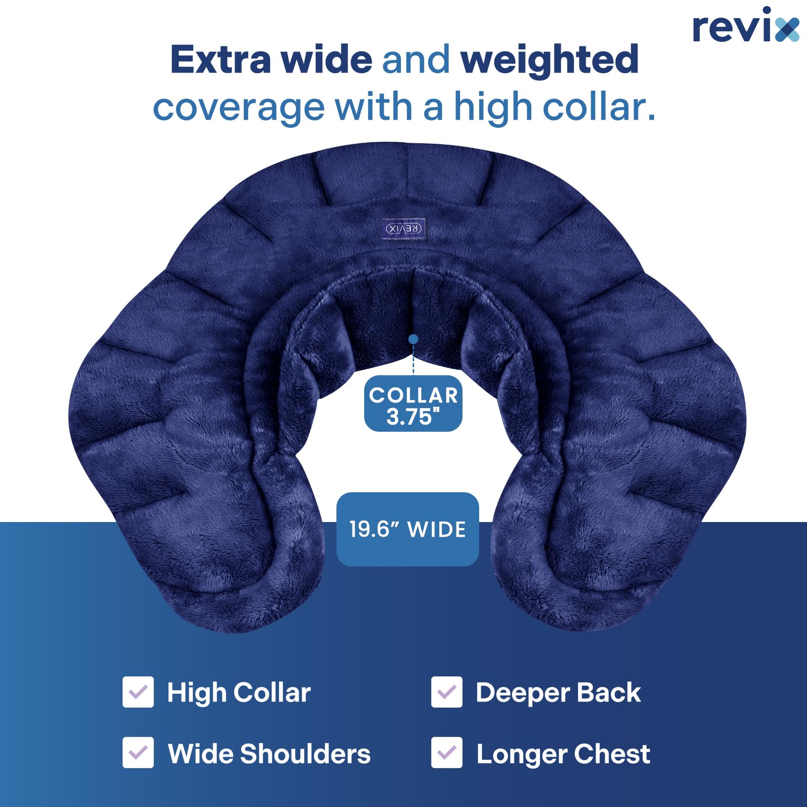 REVIX Weighted Microwave Heating Pad for Neck, Shoulders & Back Pain Relief - Herbal Scented Hot Wrap with Moist Heat Therapy - Perfect for Relaxation, Muscle Pain & Stress Relief at Home or Office