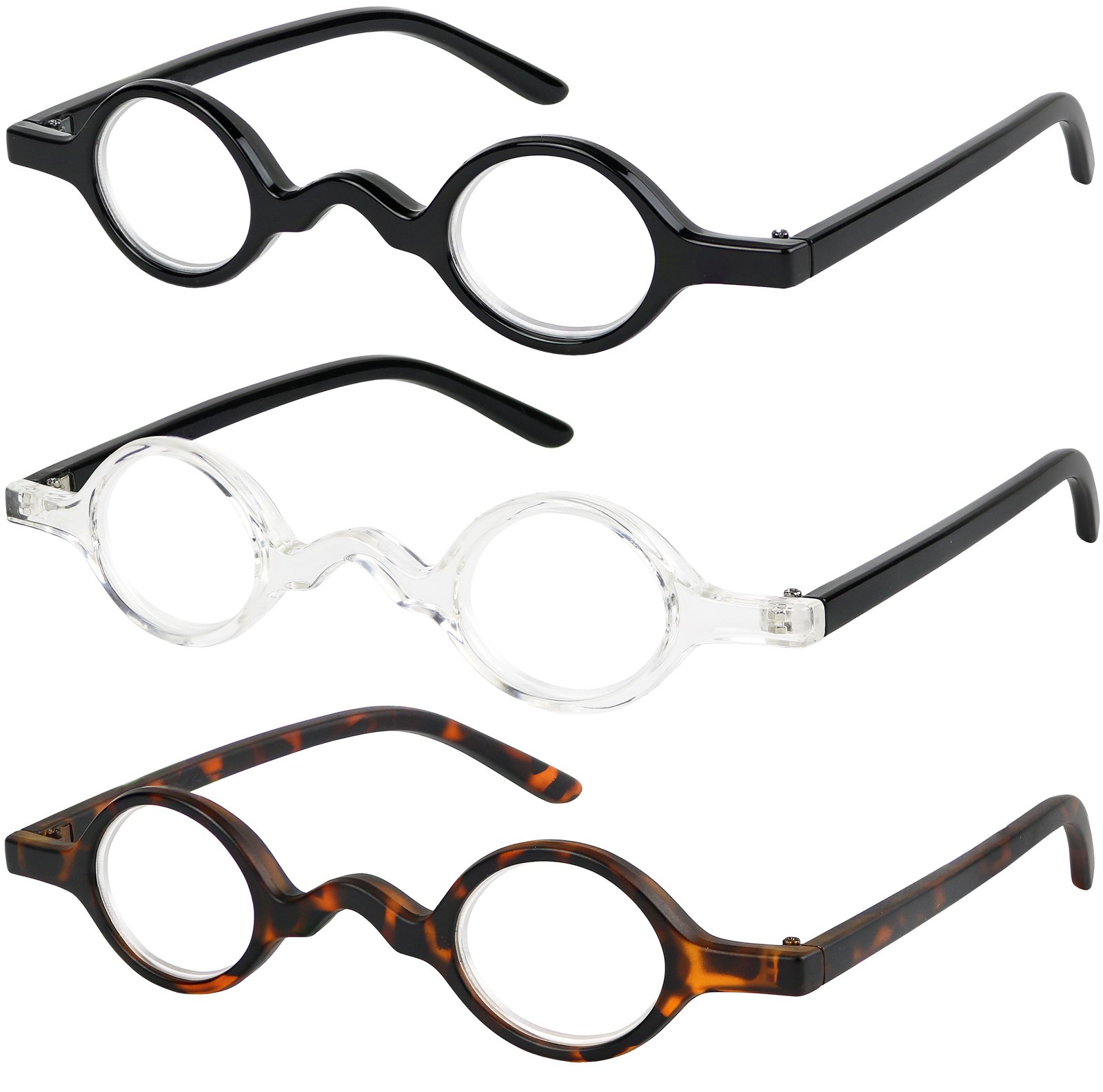 Success Eyewear Reading Glasses Set of 3 - Spring Hinge Professor Style Readers for Men & Women | Fashionable & Durable Reading Glasses | Perfect for Office, Home & Travel Use