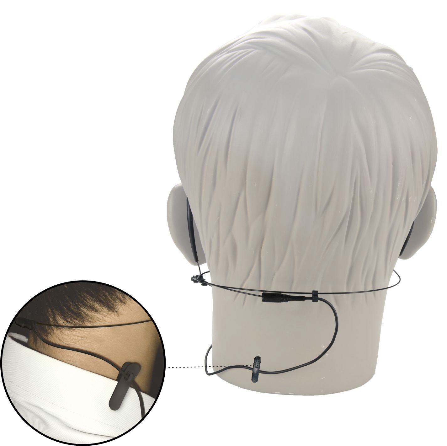 Single Ear Hanging Headset Microphone with 3.5mm & 1/4