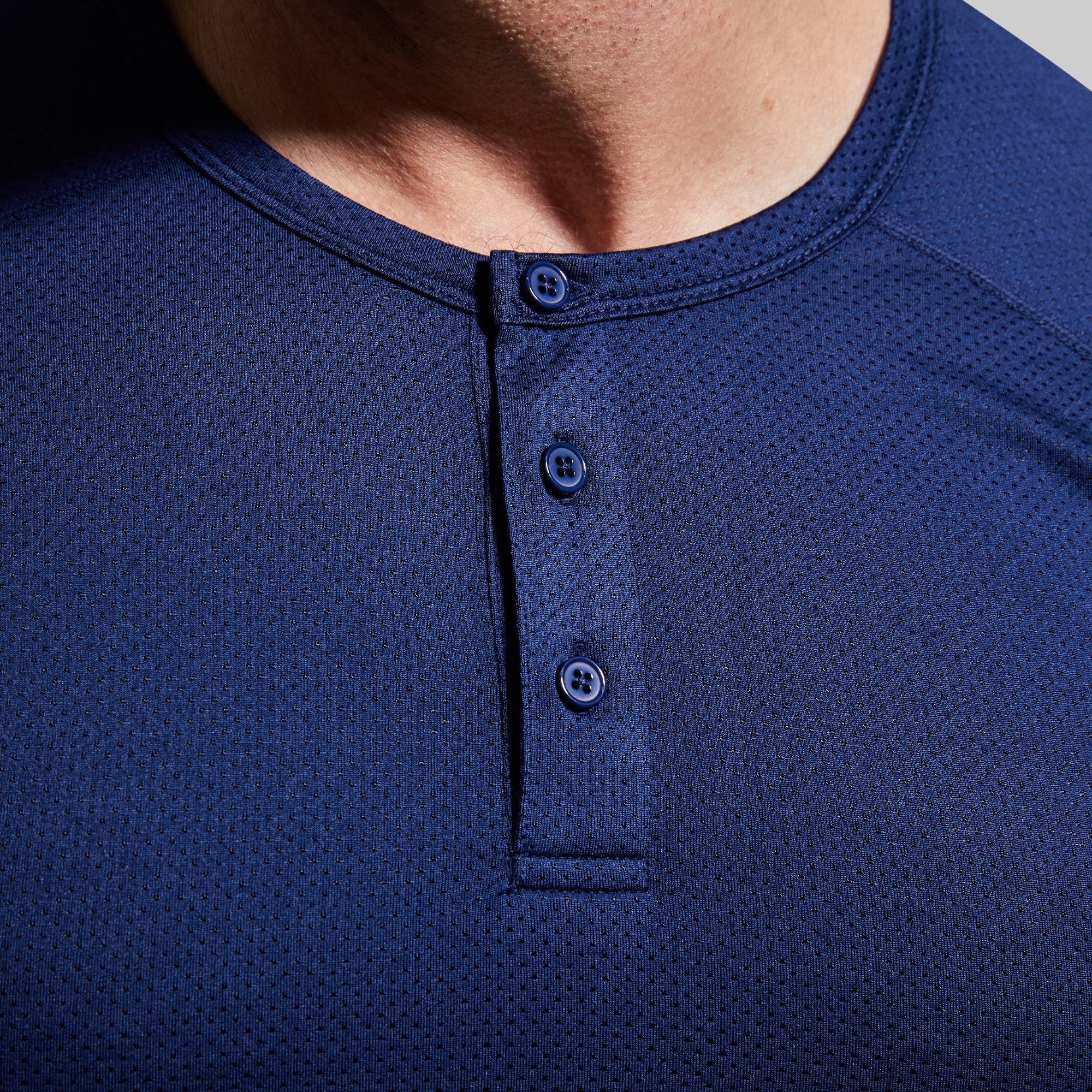 Heritage Henley Shirt for Men - Soft Cotton Crewneck Tee in Midnight Blue | Casual Wear, Layering & Everyday Comfort