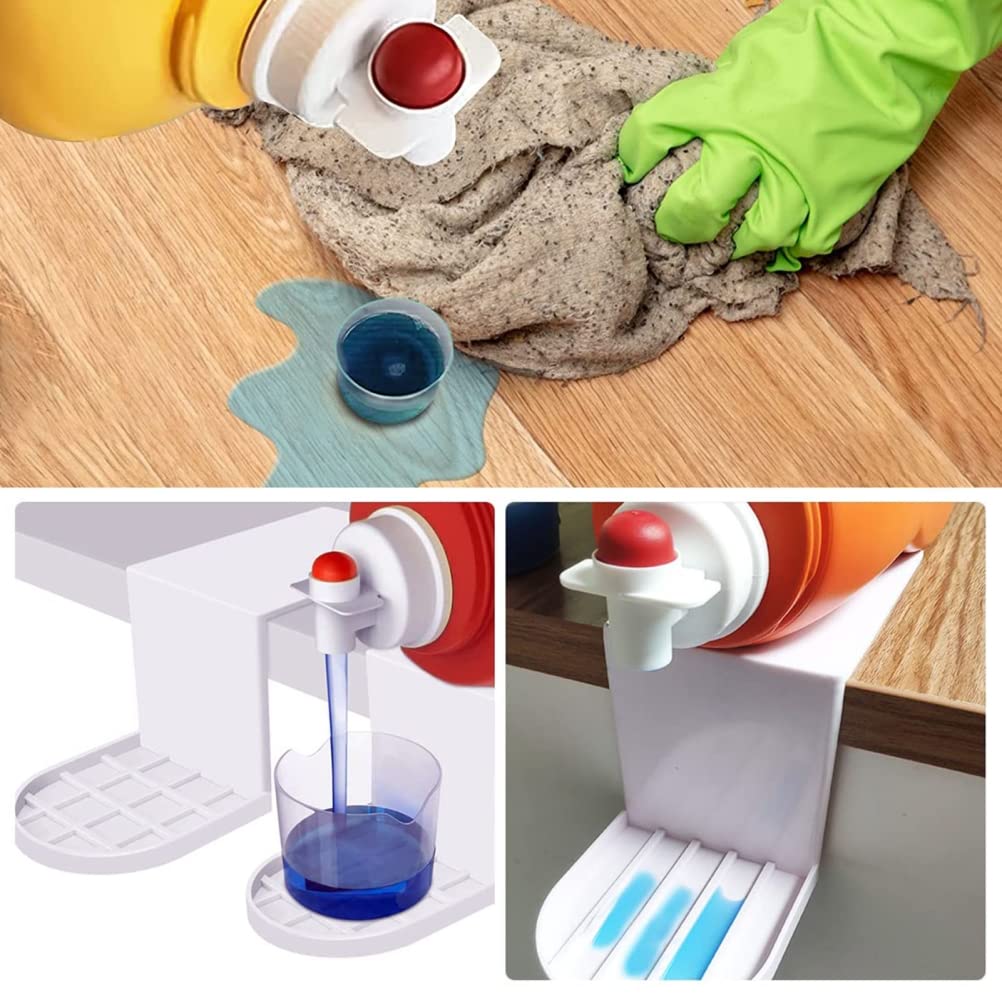 Laundry Detergent Holder & Drip Catcher Tray - Plastic Detergent Cup Organizer for Liquid Soap and Fabric Softener | Fits Under Spigot, Prevents Mess in Laundry Room