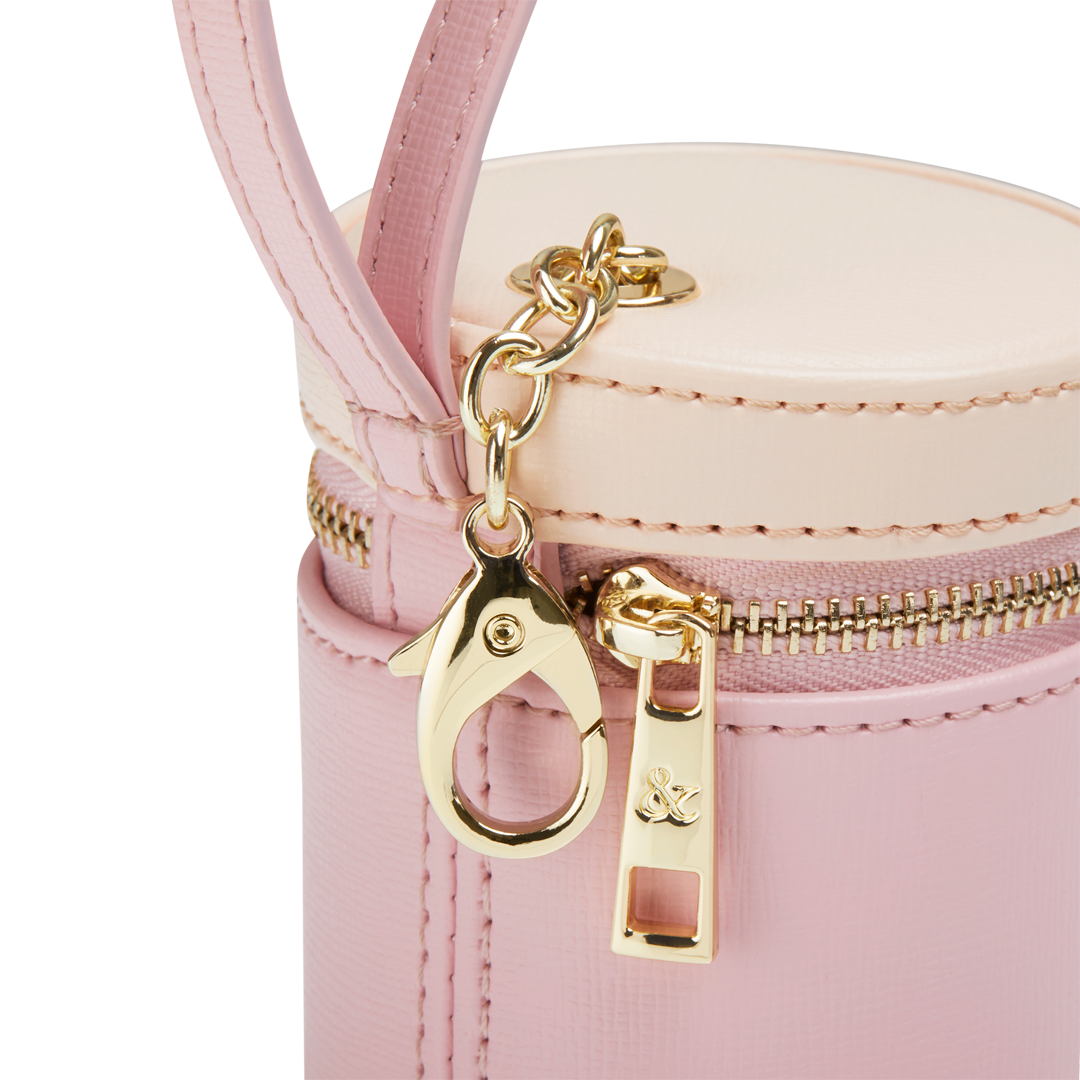 Pink and Tan Dog Treats Bag - Durable and Stylish Pet Treat Pouch for Training, Walks, and Outdoor Adventures