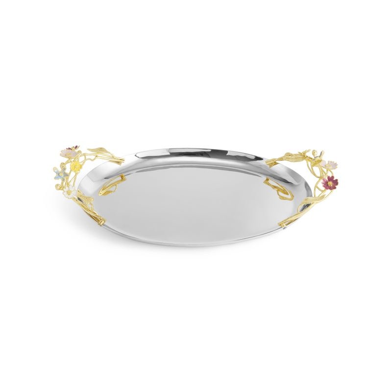 Wildflowers Medium Oval Tray - Handmade Decorative Serving Tray for Home Decor, Dining & Gift Giving | Perfect for Coffee Tables, Kitchen Countertops & Wedding Centerpieces