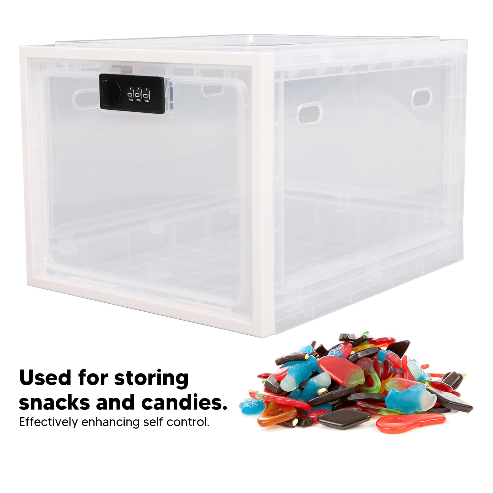 Secure Lockable Storage Box with 3-Digit Combination Lock - Clear Transparent White Food Storage Container for Home, Office & Travel Security | Ideal for Valuables, Documents & Snacks
