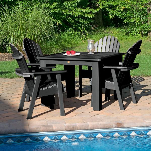 Hamilton Adirondack 5-Piece Square Outdoor Dining Set - Patio Furniture for Backyard, Garden, Deck & Poolside Dining