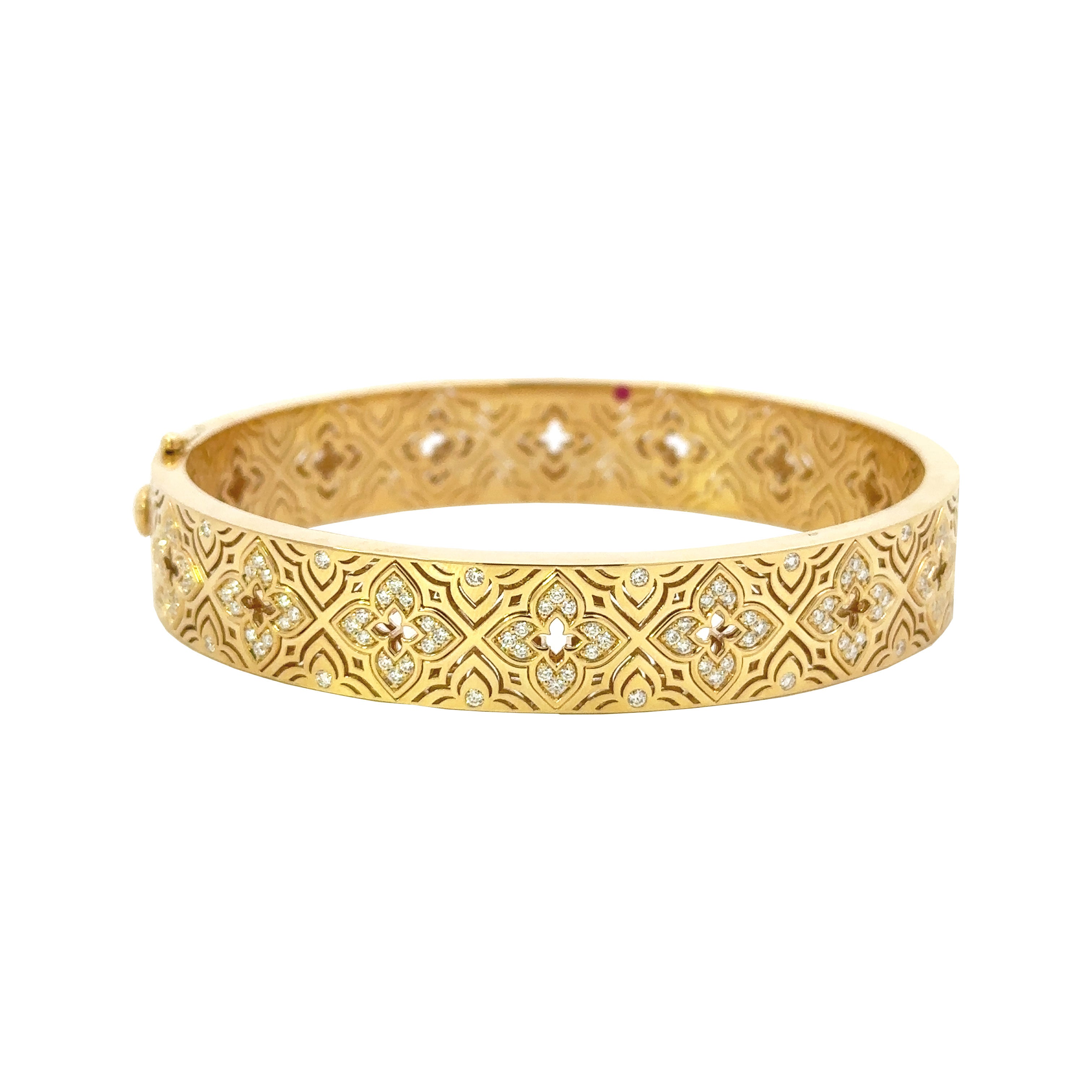 Roberto Coin Venetian Princess Diamond Bangle Bracelet - 18K Gold Luxury Jewelry for Women, Gift for Her, Anniversary & Special Occasions