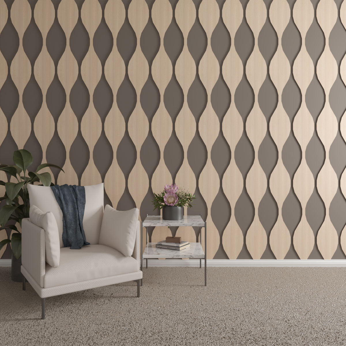 Ozark Adjustable Wood Slat Wall Kit - Modern DIY Wall Panel System for Home & Office Decor - Perfect for Living Room, Bedroom, and Accent Walls
