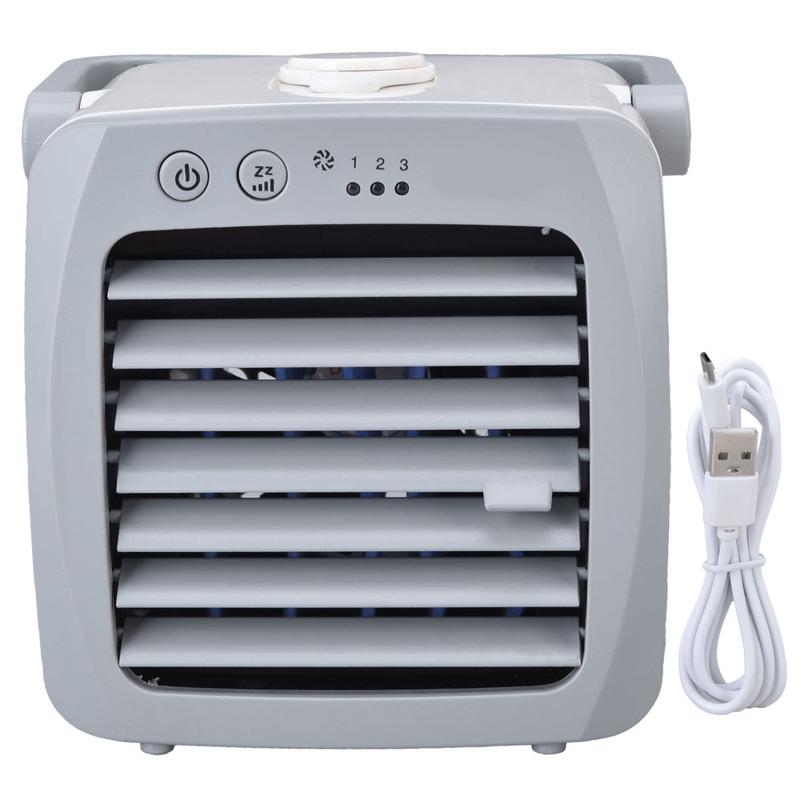 LANTRO JS Mini Portable Air Conditioner - 5W 3-Speed Adjustable Personal Air Cooler for Home, Bedroom & Office | Compact Cooling for Desks, Nightstands & Small Spaces
