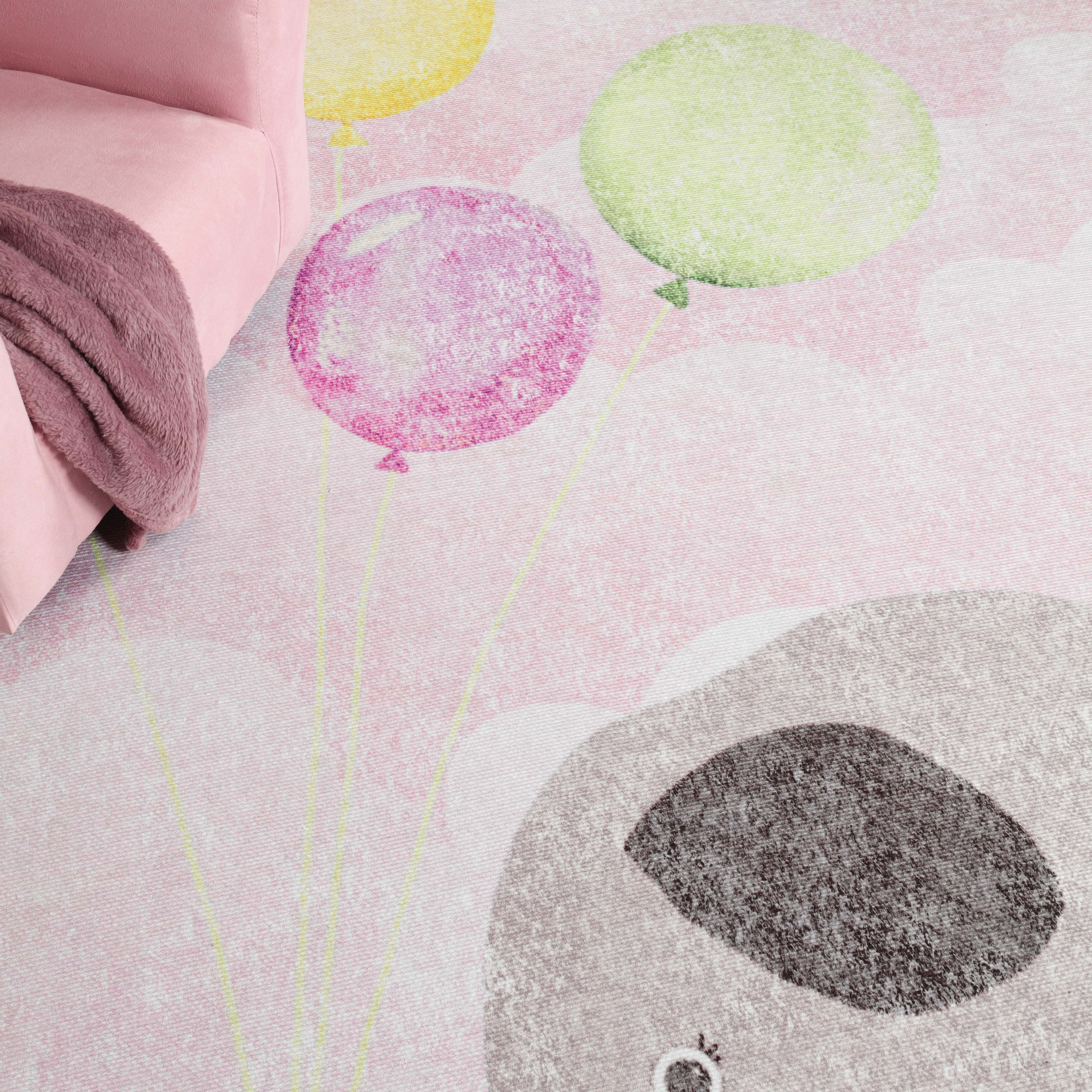 Vibrant Elephant Non-Slip Kids Playroom Rug - Soft & Safe Floor Mat for Nursery, Bedroom, and Play Areas