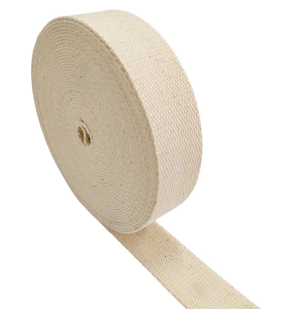 11 Yards Natural Heavy Cotton Webbing 1.5 Inch for Sewing, DIY Crafts, Bag Making & Outdoor Supplies - Perfect for Tote Bags, Belts, Straps & Camping Gear