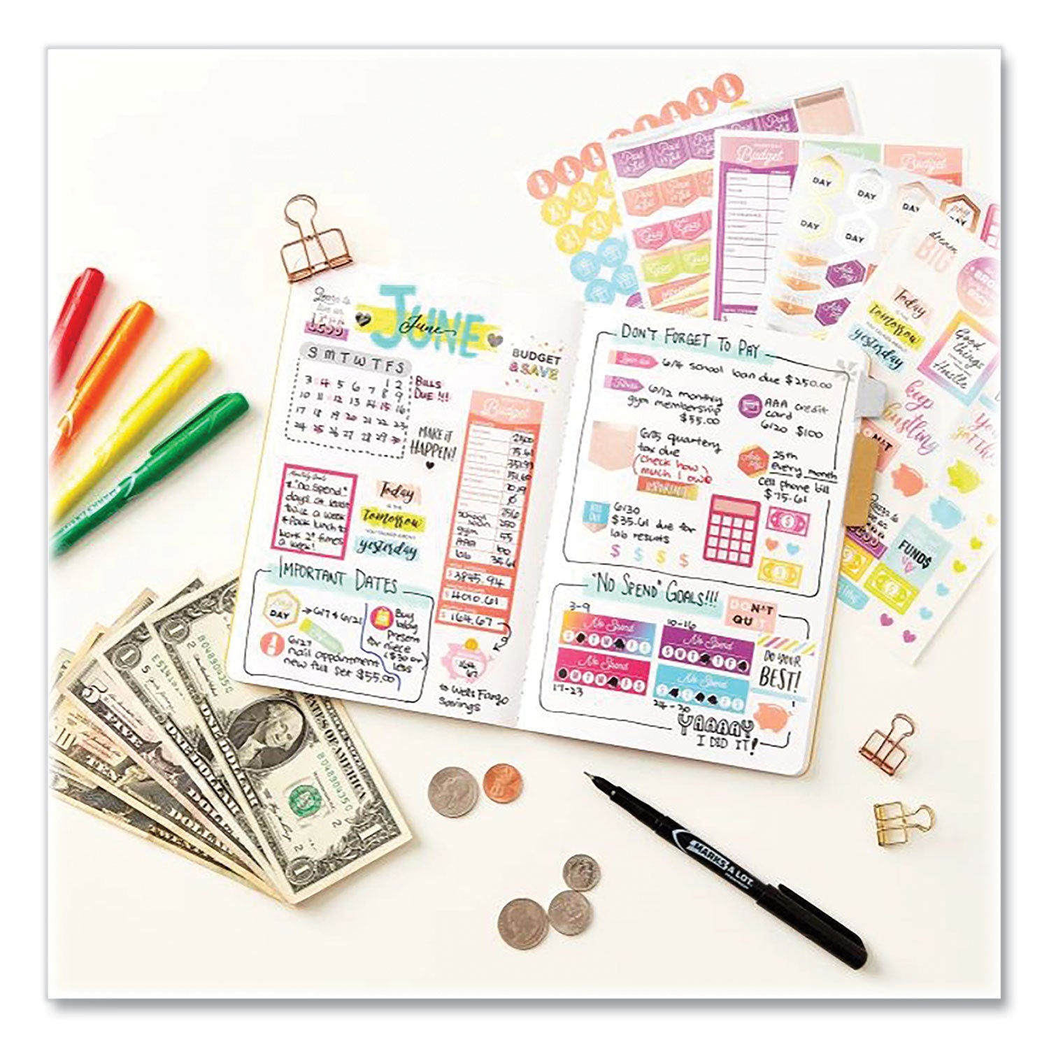 Avery Budgeting Planner Stickers - 1,224 Colorful Budget Theme Stickers for Financial Planning, Bill Tracking & Money Management | Perfect for Bullet Journals, Planners & DIY Organizing