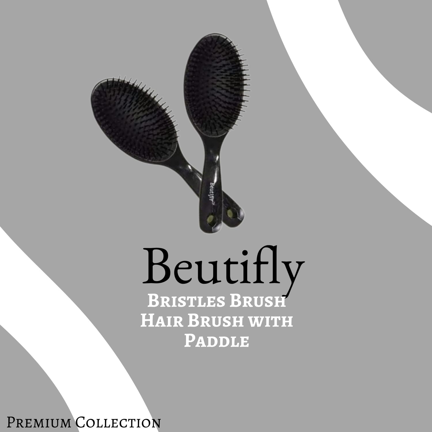 Beautyfly Paddle Hair Brush with Soft Bristles - Detangling Brush for All Hair Types (Men & Women) - Black | Perfect for Daily Styling, Salon Use & Travel