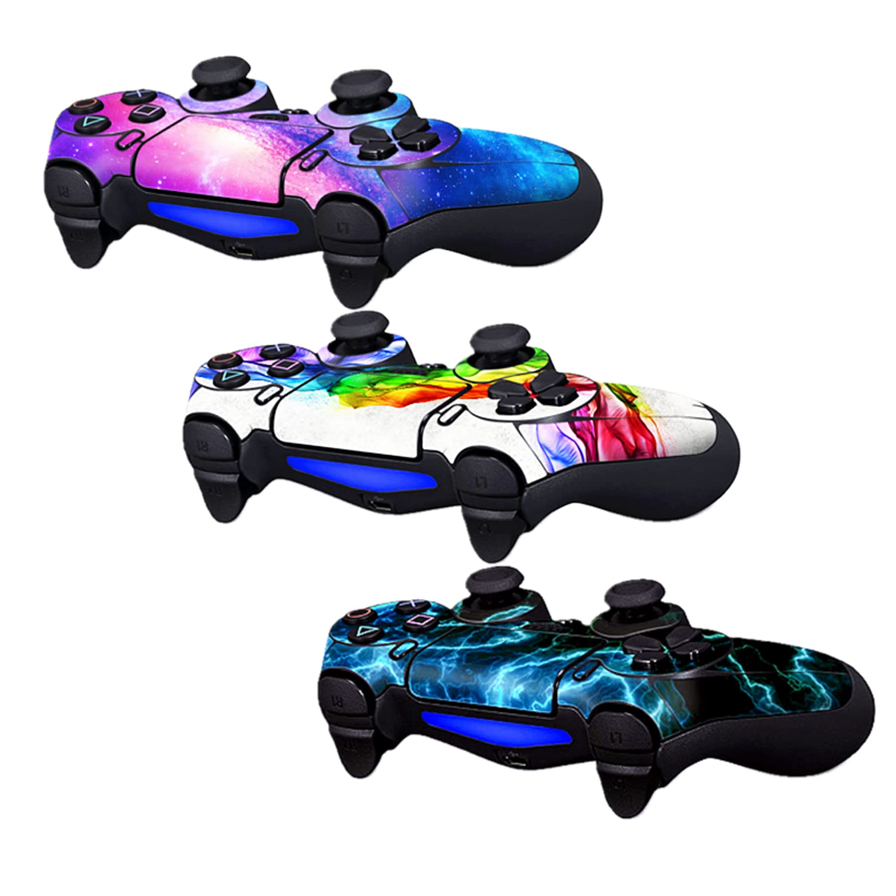 3-Piece Full Body Vinyl Decal Skin Cover for PS4 Controller - Protective Sticker for PlayStation 4 (PS4 Controller #11) - Perfect for Gaming, Customization & Device Protection