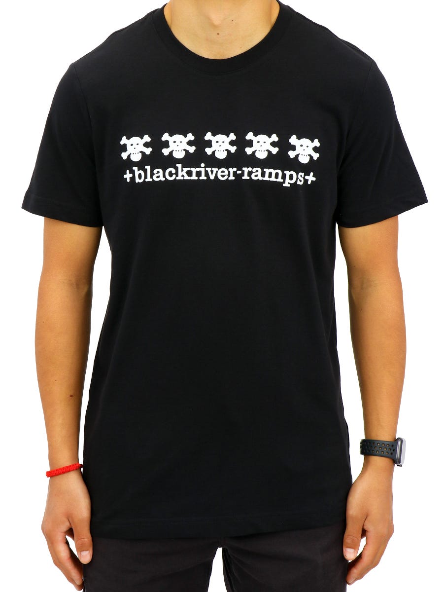 Blackriver 5 Skulls Organic Cotton T-Shirt for Men - Soft Graphic Tee for Casual Wear, Street Style & Skater Fashion