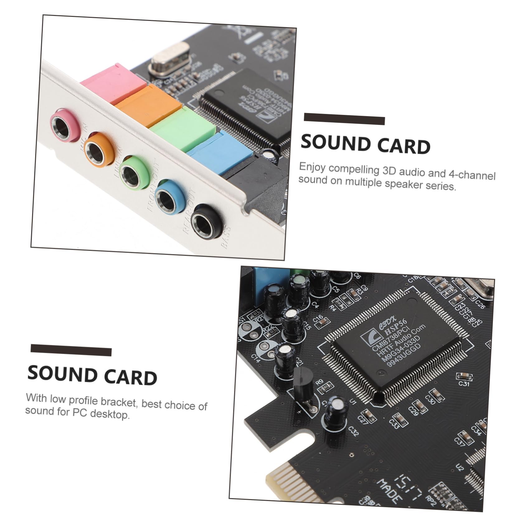 Mikikit 3-Piece PCIe Sound Card Bundle - 5.1 Channel Internal Audio Card with Microphone Input for Windows PC | High-Quality Surround Sound for Gaming, Streaming & Music Production
