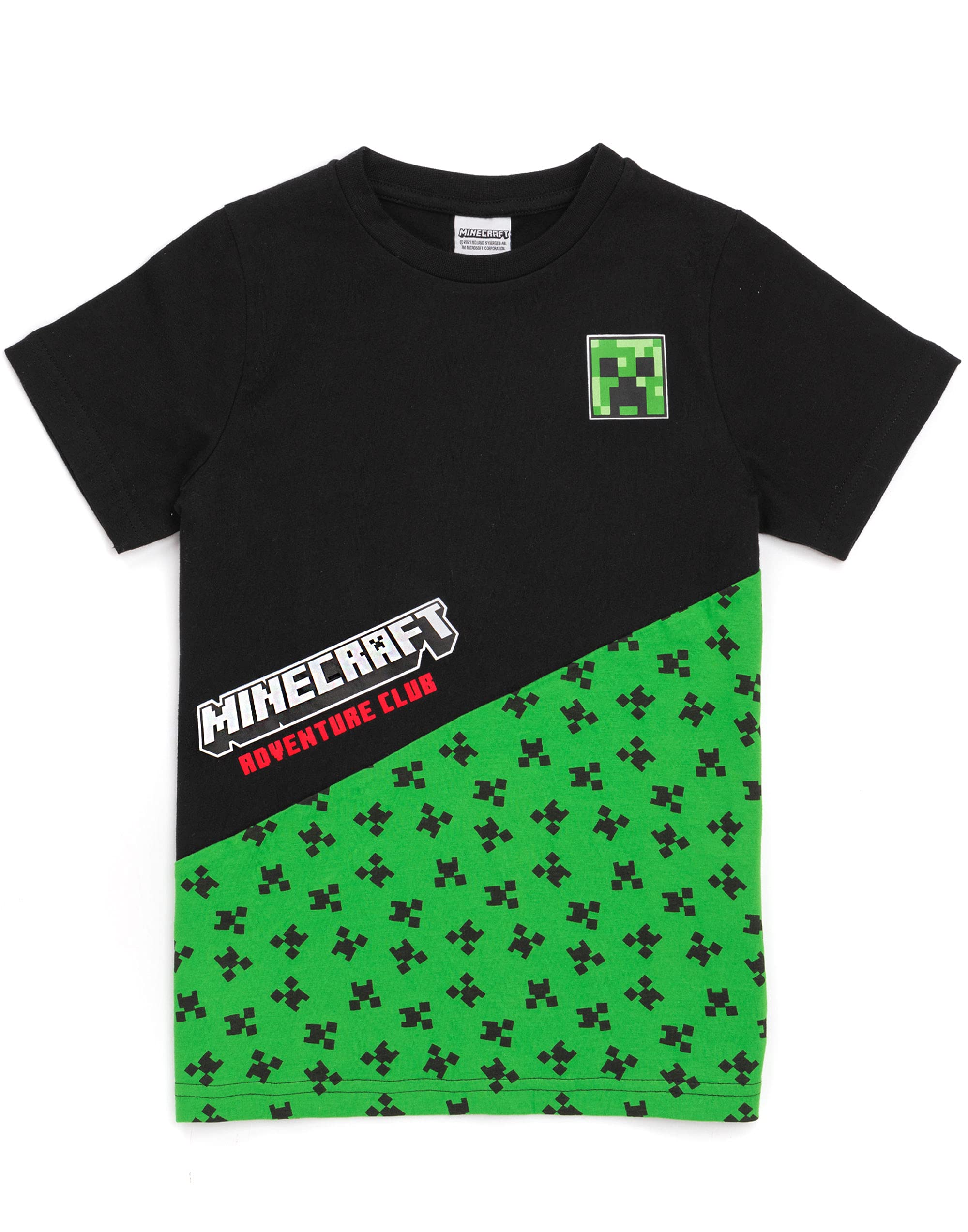 Boys Minecraft Creeper T-Shirt - Short Sleeve Black Gaming Tee for Kids | Perfect for Gaming, School & Casual Wear