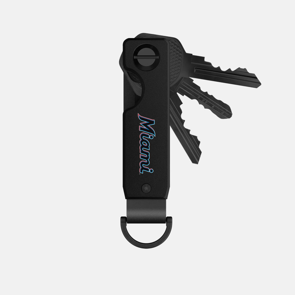 Ridge KeyCase for Miami Marlins - Slim RFID Blocking Key Holder with Money Clip - Perfect for Baseball Fans, Travel & Everyday Carry