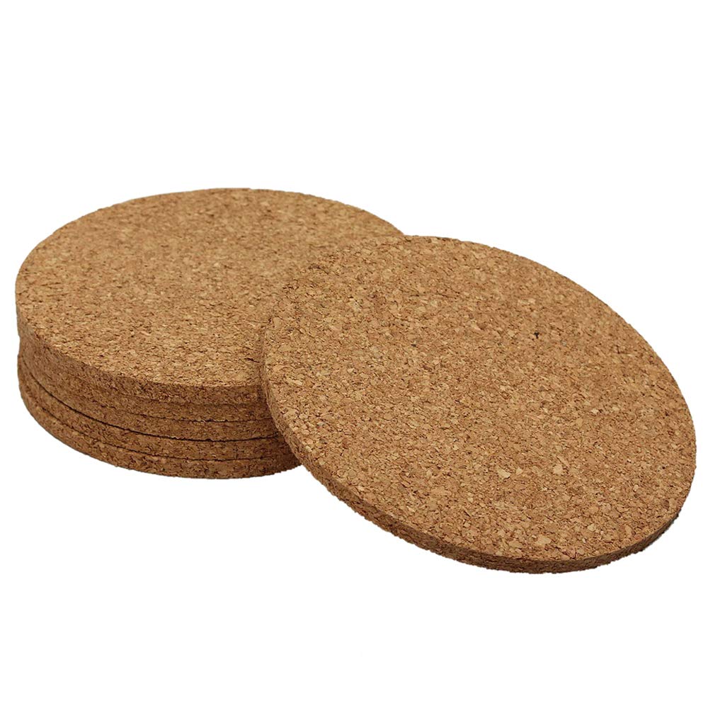 24-Pack Cork Coasters for Drinks - Absorbent DIY Coffee Bar Mats for Home & Office Use
