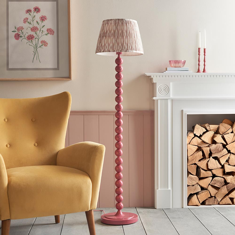 Auralis Ikat Floor Lamp with E27 Socket - Modern Handwoven Design for Living Room, Bedroom & Office Lighting