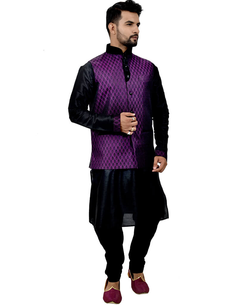 Elegant Black Kurta with Art Silk Chudidaar - Traditional Indian Ethnic Wear for Women - Perfect for Festivals, Weddings & Special Occasions