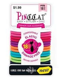 PINCCAT #P170 Assorted Hair Ties 18PCS - Soft Elastic Hair Bands for Women, Girls - Perfect for Ponytails, Braids, Workouts & Daily Use